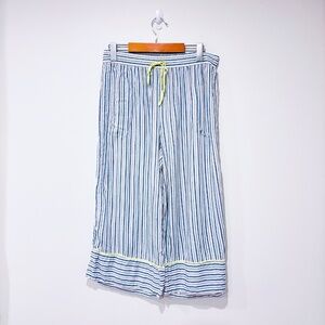 DKNYC Wide blue and white‎ striped pajama pants *